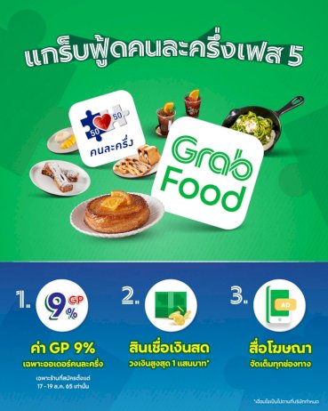 grab-ขานรับ-คนละครึ่ง-เฟส-5-หั่นค่าคอมฯ-เหลือ-9%-อัดสิทธิประโยชน์-สินเชื่อร้านอาหาร