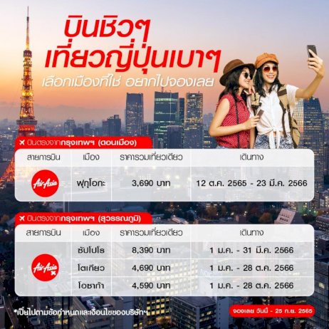 “แอร์เอเชีย”-อัดโปรฯ-บินตรงสู่ญี่ปุ่น-หลังคนไทยเที่ยวได้ไม่ต้องขอวีซ่า